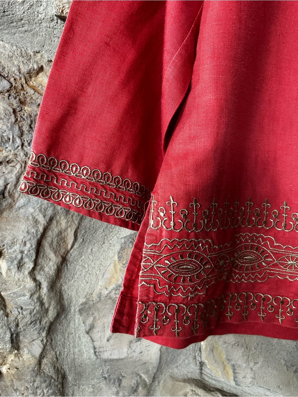 Rori Ann Linen Cotton Coral Top - Picture 4 of 8